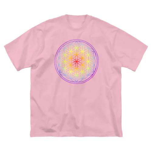 フラワーオブライフ虹 Big T-Shirt