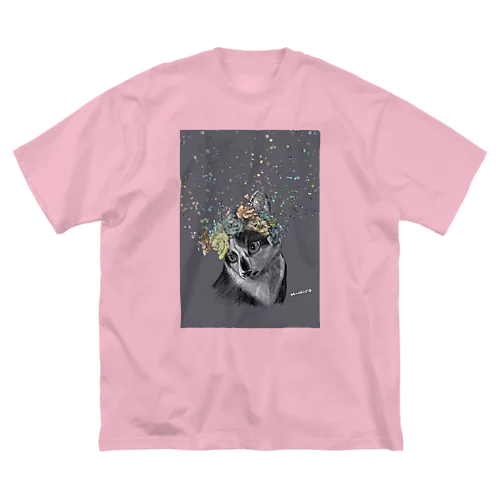 フラワーアートな猫💠 Big T-Shirt