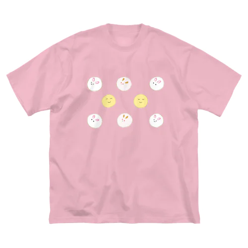 うさぎと満月の饅頭アソート ビッグシルエットTシャツ