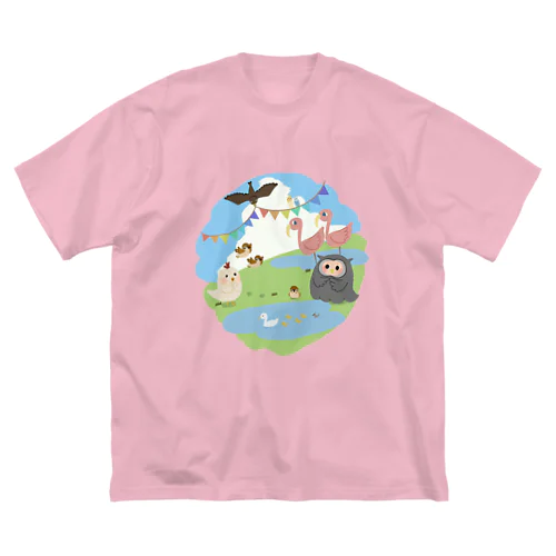 鳥と甘やかし隊 ビッグシルエットTシャツ