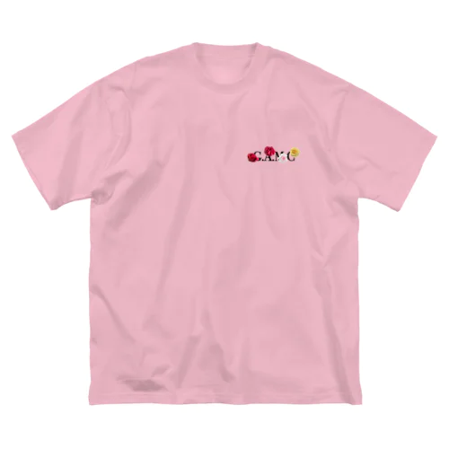 goog _薔薇_バックプリント ビッグシルエットTシャツ