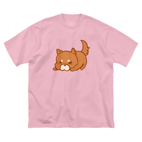 おこりんぼしば（茶） ビッグシルエットTシャツ