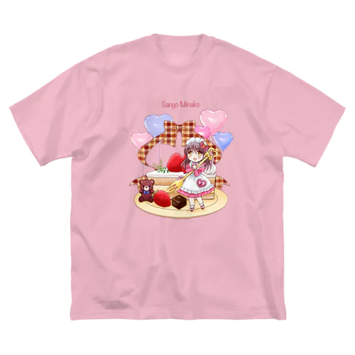 苺ショートケーキ(name入り） ビッグシルエットTシャツ