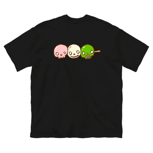 【バックプリント】ドクロ風味な三色団子 ビッグシルエットTシャツ