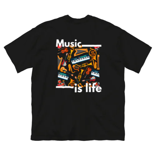 Music is life ビッグシルエットTシャツ