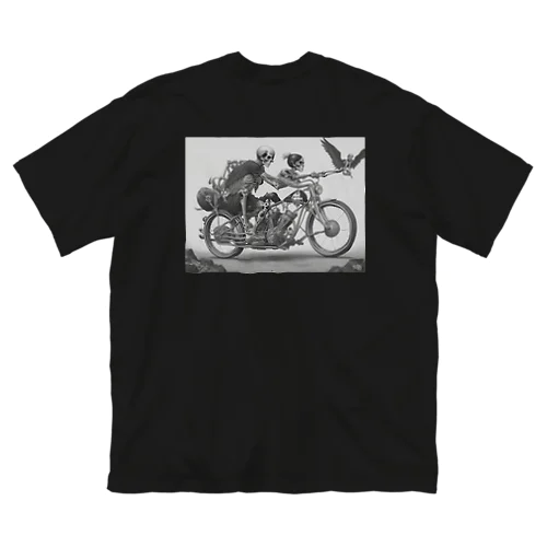 バイクとドクロ（黒メイン） Big T-Shirt