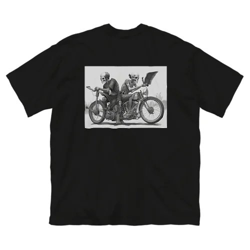 バイクとドクロ（黒メイン） Big T-Shirt