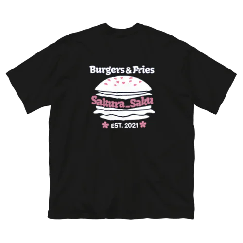 Burgers&Fries Sakura_Saku ロゴアイテム（ホワイト） Big T-Shirt