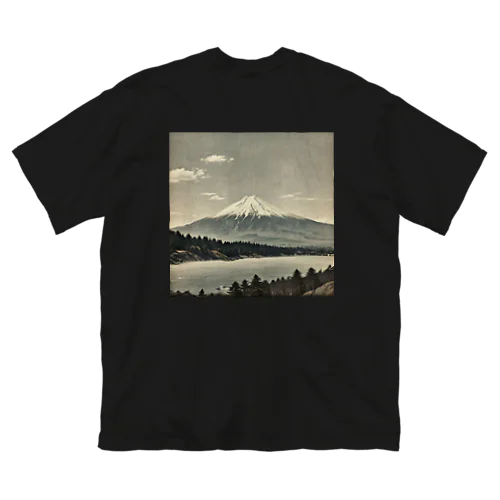 古風な富士山 ビッグシルエットTシャツ