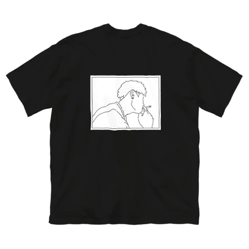 耳にほくろがある彼 : big silhouette tee Big T-Shirt