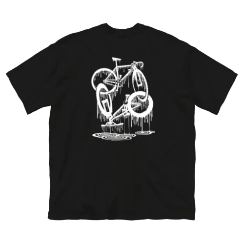 melted bikes #2 (white ink) ビッグシルエットTシャツ