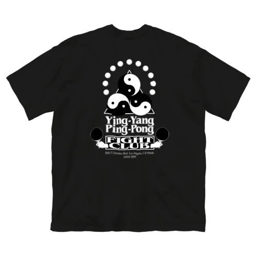 Ying Yang Ping Pong Fight Club（Dark） ビッグシルエットTシャツ