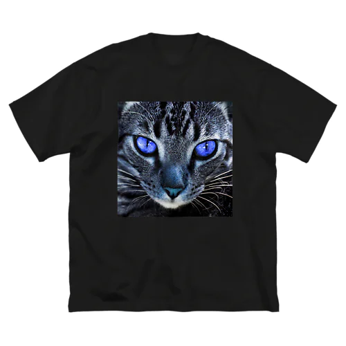 青い猫 ビッグシルエットTシャツ