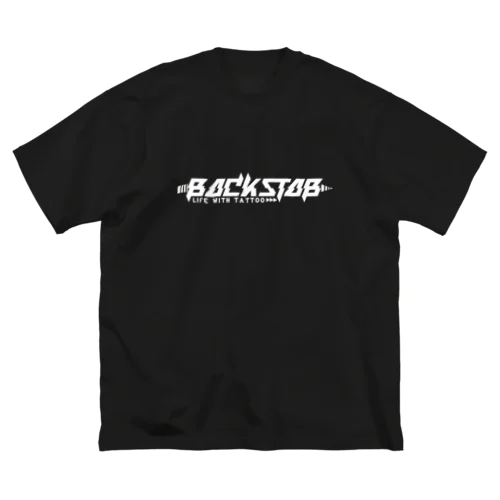 BackStab白ロゴ ビッグシルエットTシャツ