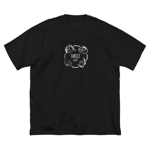 【白】smile　golf・ゴルフ好き ビッグシルエットTシャツ