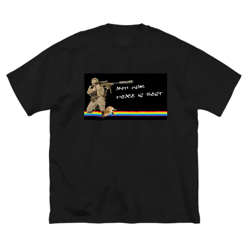 Anti war柴犬 ビッグシルエットTシャツ