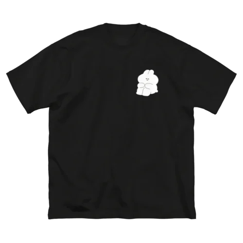 体育座りうさちゃん 루즈핏 티셔츠
