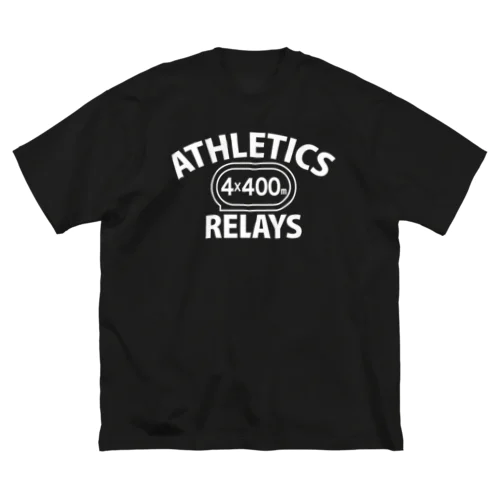 4×400mリレー・白・リレー競走・1600メメートルリレー走・グッズ・オリジナル・デザイン・Tシャツ・陸上部・男子・女子・美男子・美女・かっこいい・かわいい・選手・混合・1600mR・マイルリレー・応援 Big T-Shirt