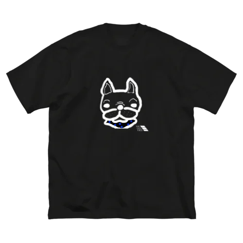 フレンチブルドッグ　THE FACE DOG（黒系） ビッグシルエットTシャツ