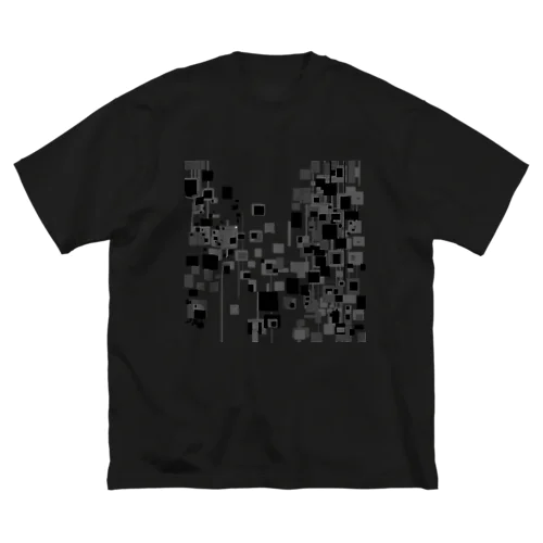 003黒ミニマムアートblack ビッグシルエットTシャツ