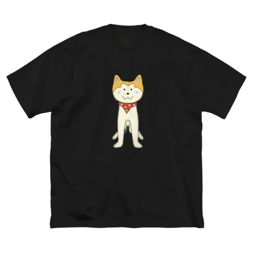 アウトドア大好きバンダナ秋田犬 ビッグシルエットTシャツ