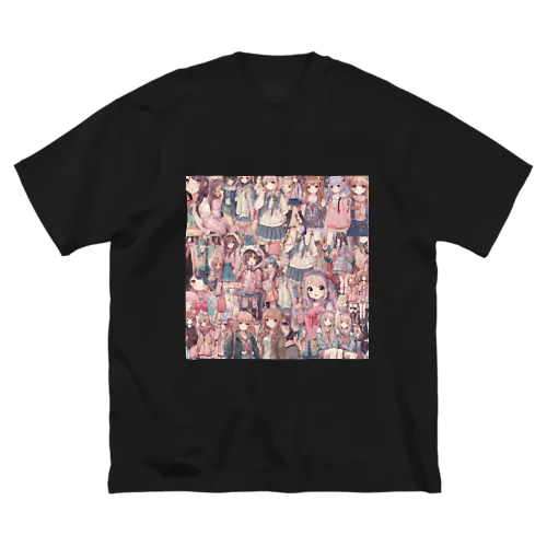 fluffy pink girls world ビッグシルエットTシャツ