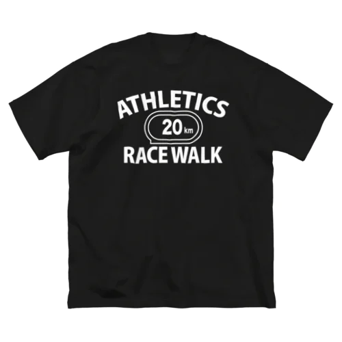 競歩(きょうほ)・20km白・陸上競技・グッズ・オリジナル・デザイン・Tシャツ・陸上部・ロード・男子・女子・RACE WALK(競歩)・レースウォーク・かっこいい・かわいい・アスリート・選手・競歩走・入賞・有望 Big T-Shirt