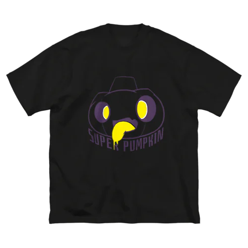 SUPER_PUMPKIN フレーム紫 ビッグシルエットTシャツ