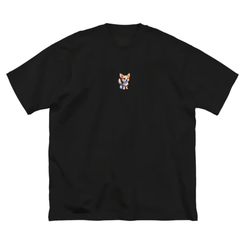 カラフルで愛らしい子犬 ビッグシルエットTシャツ