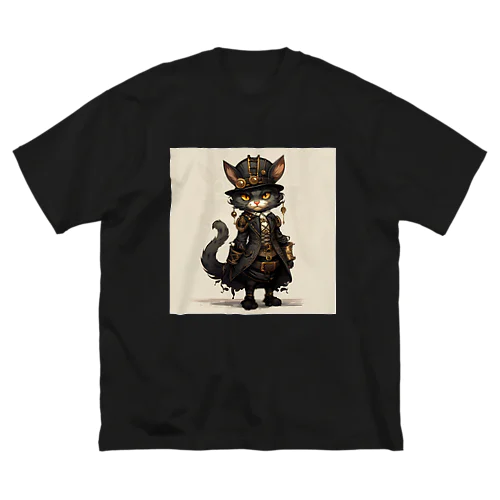 スチームパンクな猫 ビッグシルエットTシャツ