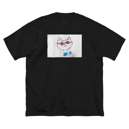 メガネ猫 ビッグシルエットTシャツ