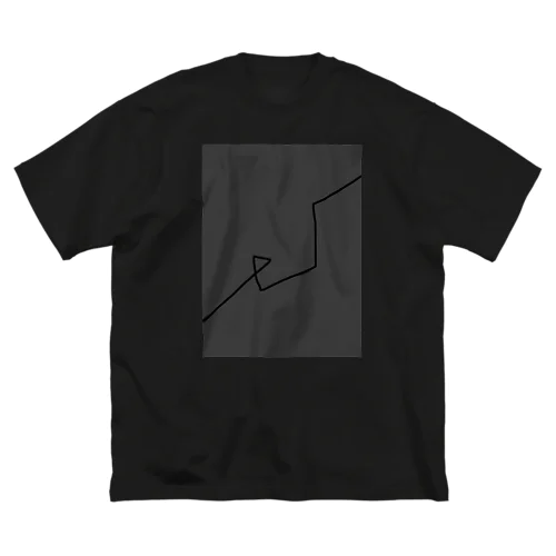 CharcoalGray BlackLineArt ビッグシルエットTシャツ