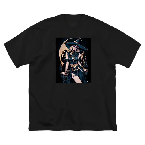 青いマントのブロンド魔女 ビッグシルエットTシャツ