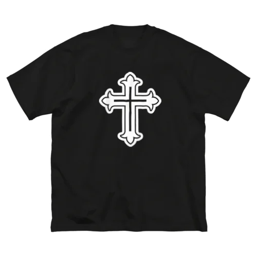 十字架 クロス 御守り ホワイト ビッグシルエットTシャツ