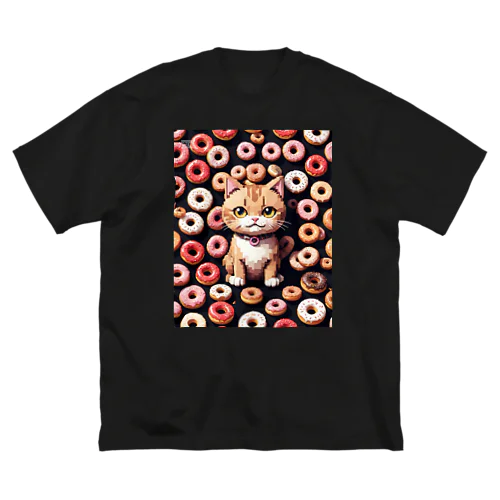 ドーナツ溢れる猫 Big T-Shirt