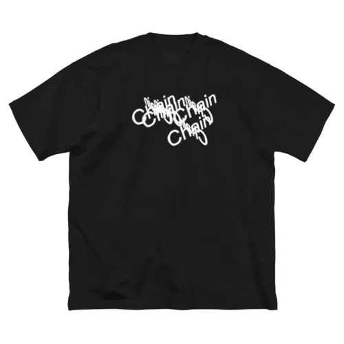 ChainバグTシャツA（白プリント） 루즈핏 티셔츠