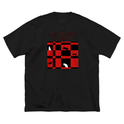 FANTASIA～白猫と黒猫～　A　赤 ビッグシルエットTシャツ