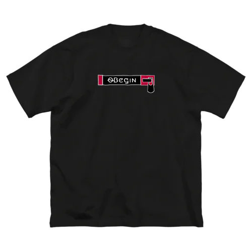 [0~Begin]ファスナー柄ロゴプリント ビッグシルエットTシャツ