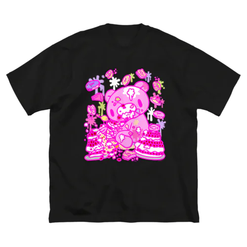 【各10点限定】いたずらぐまのグル〜ミ〜(8/special2/pink×blackback) Big T-Shirt