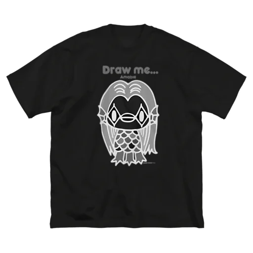 【各5点限定】アマビエさま(nega/mono) ビッグシルエットTシャツ