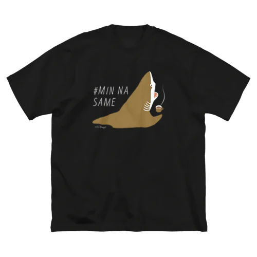 ほっとひと息サメ〈濃いめの地色向け〉  ビッグシルエットTシャツ