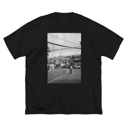 bicycle HAWAII フォトプリントTシャツ【カラー：WHITE＆BLACK】 ビッグシルエットTシャツ