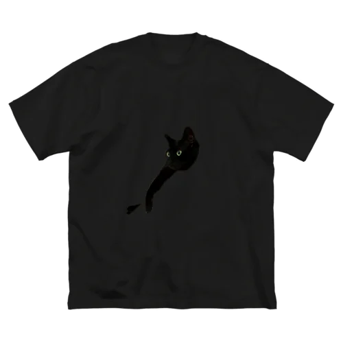 浮かぶ黒猫 ビッグシルエットTシャツ