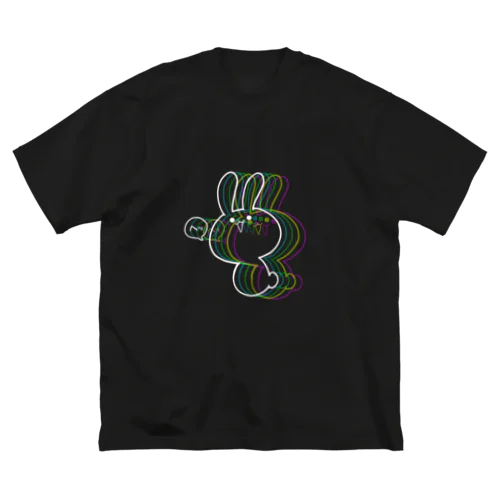 まんまるウサギ　ver.WhiteRainbow ビッグシルエットTシャツ