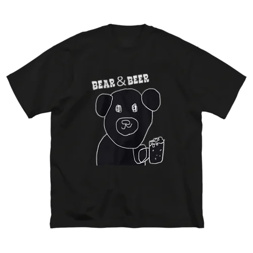 クマとビール ビッグシルエットTシャツ