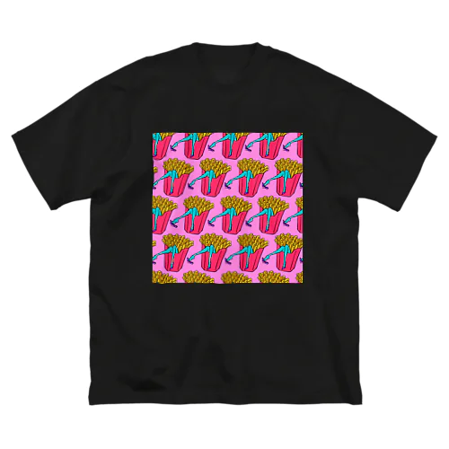 誘惑のフライドポテト🍟　ピンクAO / FRENCH FRIES GULTY PLEASURE Big T-Shirt