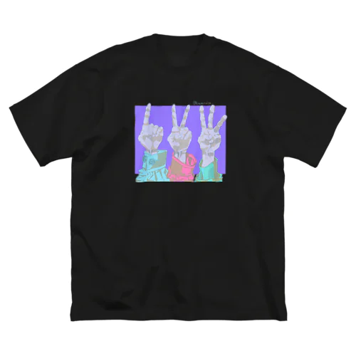 123 purple ビッグシルエットTシャツ