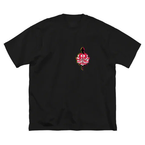 蛇と牡丹 ビッグシルエットTシャツ