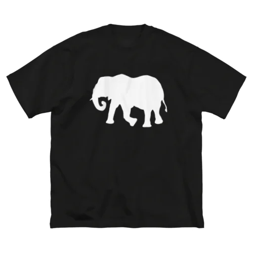 ゾウ_WHITE ビッグシルエットTシャツ