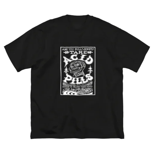 TAKE ACID PILLS_WHT ビッグシルエットTシャツ